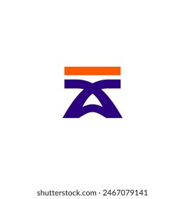 TA, AT letter logo Vector icon design template 14