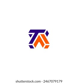 TA, AT letter logo Vector icon design template 12
