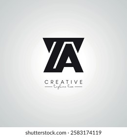 TA AT Letter Modern Artistic Alphabet Logo Design. Initial Based Vector Template.