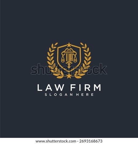 TA letter monogram logo for lawfirm with pillar and leaf image design