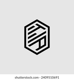 TA line geometric monogram with high quality professional design that will print well
