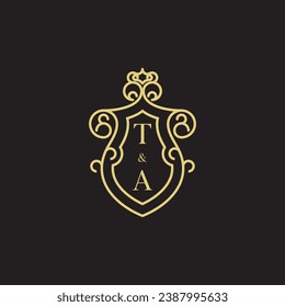 TA line vintage initial logo in high quality professional design that will print well across any print media