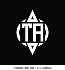 TA Logo with circle rounded combine triangle top and bottom side design template