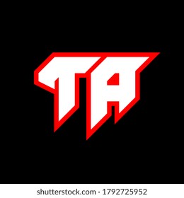 TA Logo Design, erste TA Buchstaben Design mit sci-fi Stil. TA Logo für Spiel, Support, Technologie, Digital, Community oder Business. T Eine sportliche moderne Schrift des italienischen Alphabets. Typografie urbane Schriftarten.