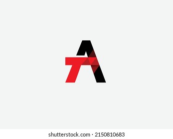 TA, AT logo design. Initial TA,AT letter logo design