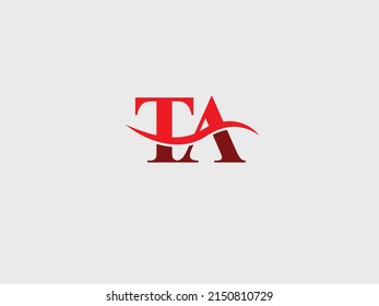 TA, AT Logo Design. Initiales Logo-Design für TA,AT-Buchstaben