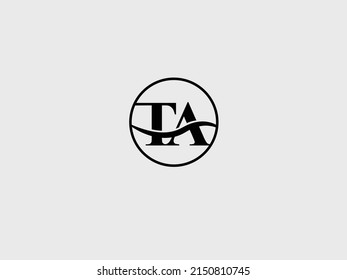 TA, AT logo design. Initial TA,AT letter logo design