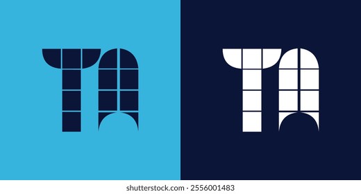 TA logo design with tile shape. Minimalist and modern vector illustration design suitable for business or brand
