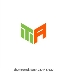 TA Logo Letter Initial With Green and Orange Colors