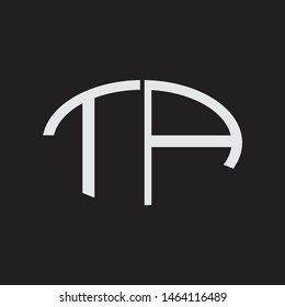 TA Logo letter oval monogram design template with black and white colors
