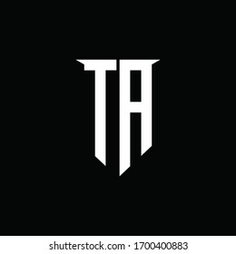 TA logo monogram with emblem shield style design template