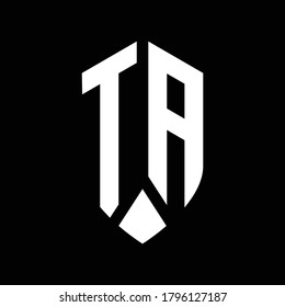 ta logo monogram with emblem shield style design template
