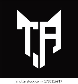 Monograma de logotipo TA con plantilla de diseño de forma de cabeza de zorro