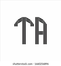 TA Logo monogram outline style linked isolated on white background