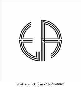 TA Logo monogram triple ribbon style line design template isolated on white background