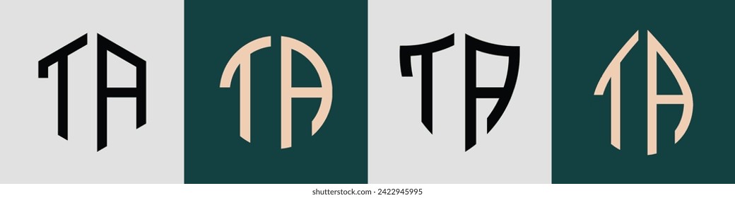 TA modern initial letter logo design vector bundle. It will be suitable for which company or brand name start those initial.