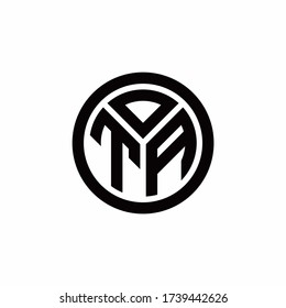 TA-Monogramm-Logo mit abgerundeter Umrissvorlage auf weißem Hintergrund