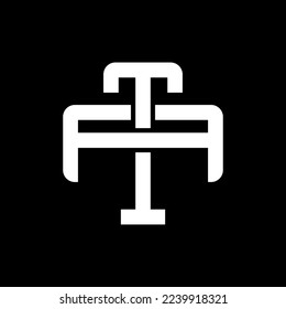 TA, AT monogram logo overlapping vector stock