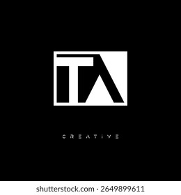 TA Negative Space Monogram – Minimalist Black and White Letter mark Logo for Creative Branding, Fashion Identity  Modern Design Concepts

