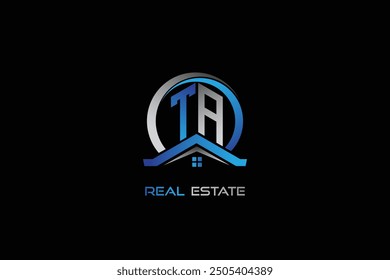 TA real estate letters logo design for construction or house. TA real estate letters logo Vector design