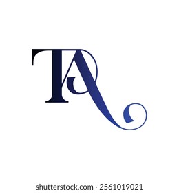 ta simple alphabet art vector icon negative space logo design for your business