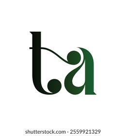 ta Simple alphabet modern minimalist negative space font vector business logo design