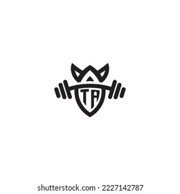 TA simple line fitness gym concept in high quality professional design that will print well across any print media