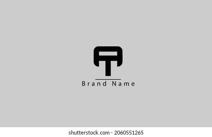 Plantilla de monograma del logotipo del vector abstracto AT TA A T
