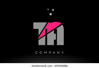 ta t a alphabet letter logo pink grey black creative company vector icon design template