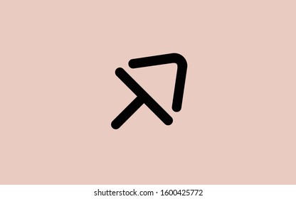 AT or TA and A or T Arrow shape Letter Initial Logo Design Template Vector Illustration