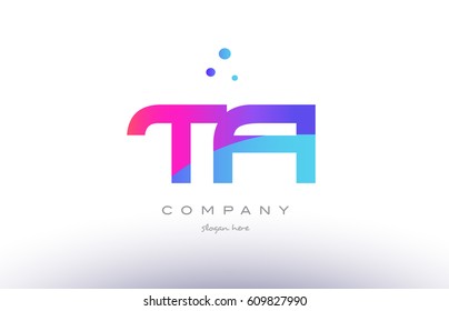 ta t a  creative pink purple blue modern dots creative alphabet gradient company letter logo design vector icon template