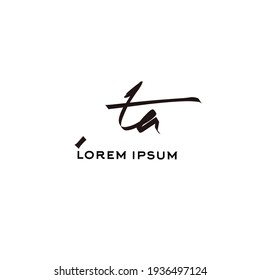 TA t a Initial handwriting creative fashion elegant design logo Sign Symbol template vector icon