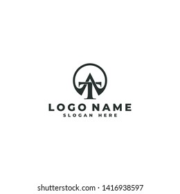TA A T Logo initial letters looping linked circle.