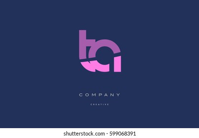 ta t a  pink blue pastel modern abstract alphabet company logo design vector icon template 