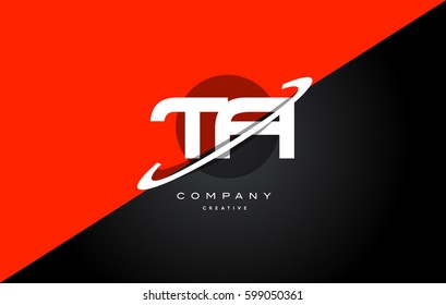 ta t a  red black white technology swoosh alphabet company letter logo design vector icon template 