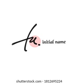 ta tagline Initial handwriting logo vector