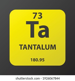 Ta Tantalum Transition metal Chemical Element vector illustration diagram, with atomic number and mass. Simple gradient flat design for education, lab, science class.
