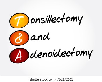 T&A - Tonsillectomy And Adenoidectomy Acronym, Concept Background