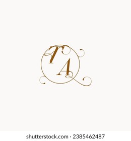 TA uniquely wedding logo symbol of your marriage and you can use it on your wedding stationary