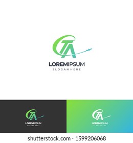 TA word logo business logo simple and elegant concept plan logo for tour travel logo for company