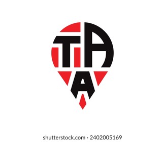 TAA letter location shape logo design