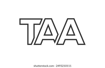 TAA logo design template with strong and modern bold text. Initial based vector logotype featuring simple and minimal typography. Trendy company identity ideal for businesses brand presence.