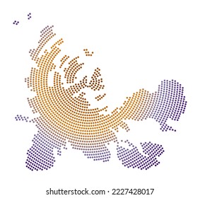 TAAF dotted map. Digital style shape of TAAF. Tech icon of the country with gradient dots. Elegant vector illustration.
