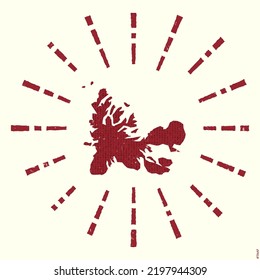 TAAF logo with a grunge sunburst design featuring a map of the territory. The shape is filled with hex digits and surrounded by sunburst rays. Elegant vector illustration.