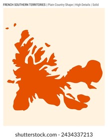 TAAF plain country map. High Details. Solid style. Shape of TAAF. Vector illustration.