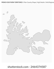 In: TAAF Plain Country Map. Hohe Details. Stil für Volumenkörperbereiche. Form der TAAF. Vektorillustration.