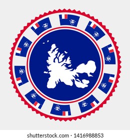 TAAF round logo stamp with map and flag. Vector illustration.