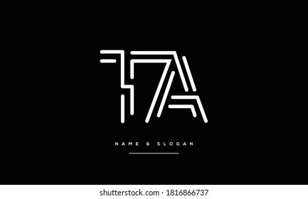 Monograma de las letras abstractas TA, AT,T,A