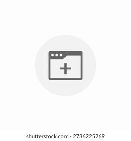 tab add icon sign vector