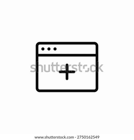 tab add icon sign vector